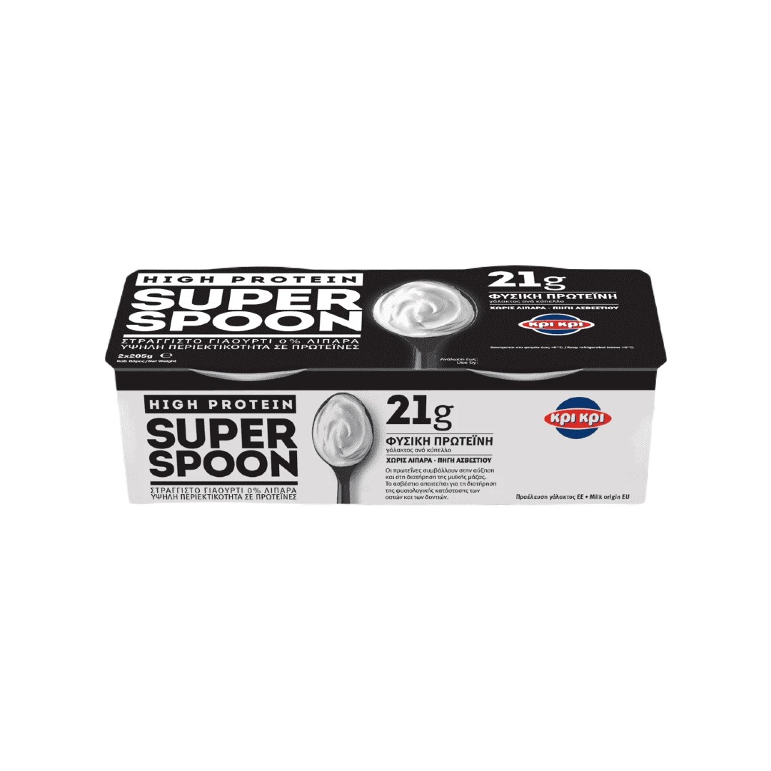 Κρι Κρι Superspoon Γιαούρτι Στραγγιστό 0% με Φυσική Πρωτεΐνη 2 x 205 g -0,50€