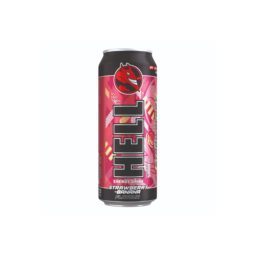 HELL ENERGY DRINK        STRAWBERRY-BANANA 500ML