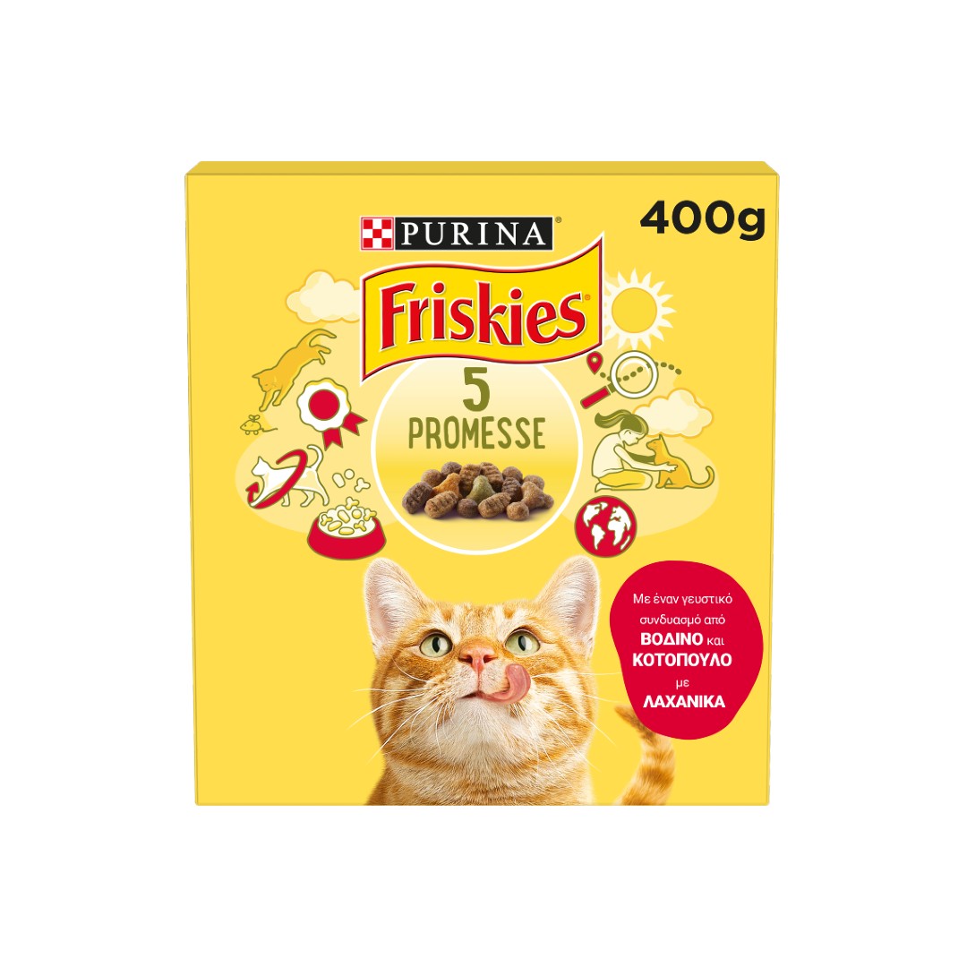 FRISKIES Ξ.ΓΑΤ. ΒΟΔΙΝ-ΚΟΤΟΠ-ΛΑΧΑΝΙΚΑ 400ΓΡ