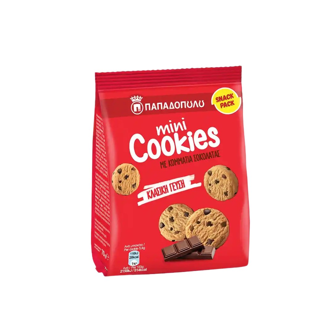 COOKIES ΣΟΚΟΛΑΤΑ ΚΟΜ.ΜΙΝΙ 70ΓΡ ΠΑΠΑΔ.