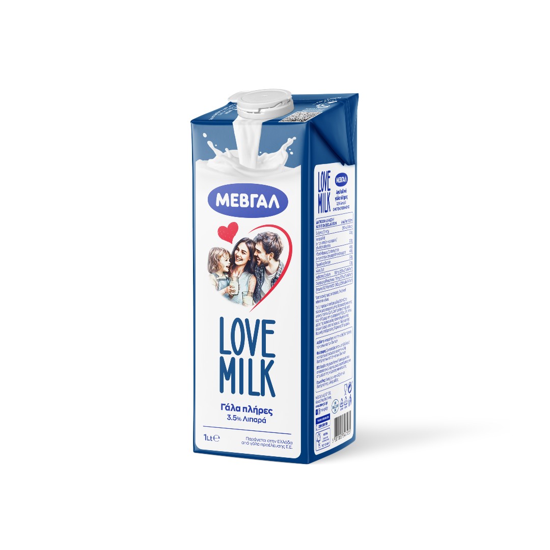 ΜΕΒΓΑΛ ΓΑΛΑ LOVE MILK Υ.Θ.Ε 3.5% 1L