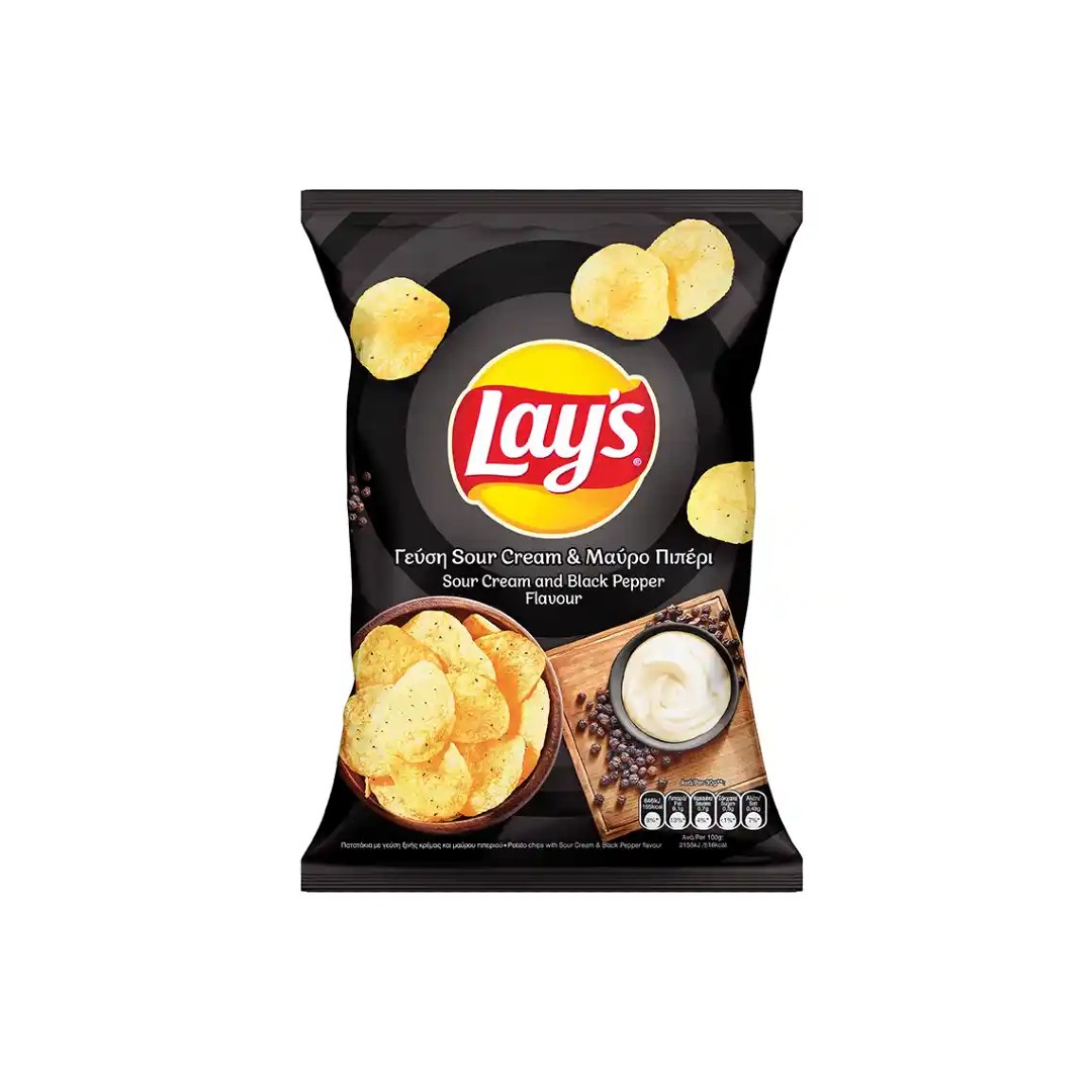 LAYS CHIPS SOUR CREAM & ΠΙΠΕΡΙ 120ΓΡ