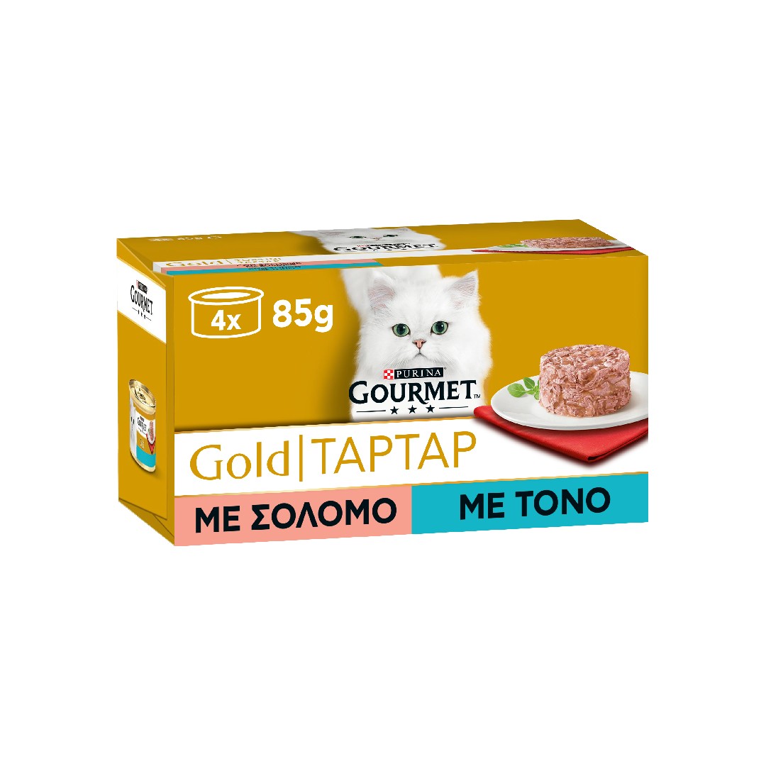 GOURMET GOLD TARTAR ΣΑΛΤΣΑ ΤΟΝΟΣ-ΣΟΛΟΜΟΣ 4*85ΓΡ.