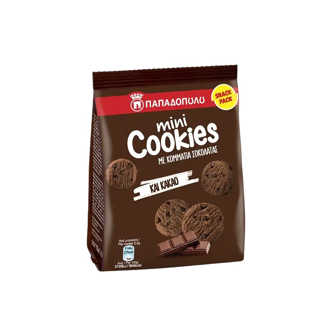 ΠΑΠΑΔΟΠΟΥΛΟΥ COOKIES ΜΙΝΙ ΜΑΥΡΗ ΔΙΠΛΗ ΣΟΚ. 70ΓΡ