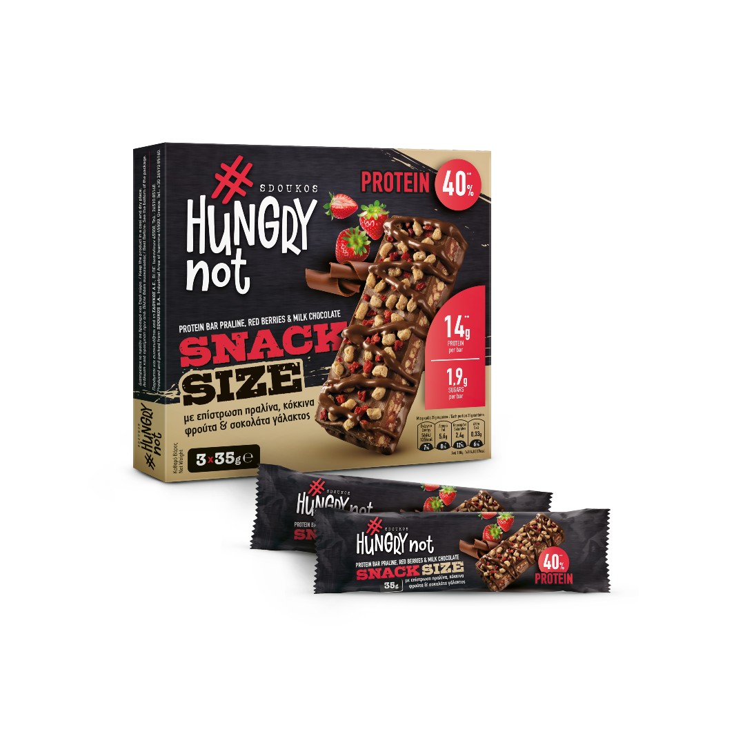 HUNGRY NOT ΜΠΑΡΕΣ PROTEIN RED FRUIT 3*35ΓΡ
