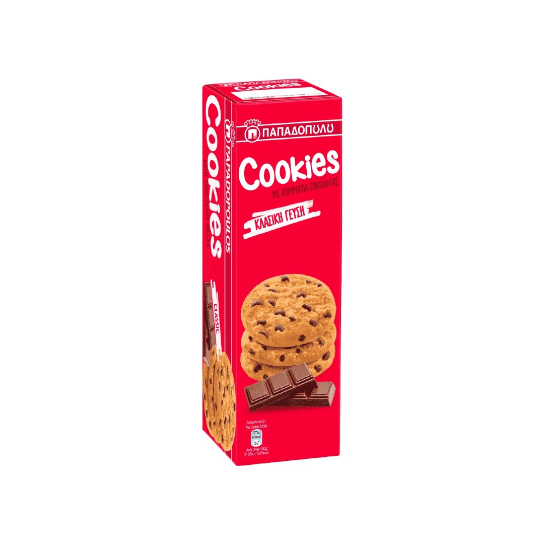 COOKIES ΠΑΠΑΔ/ΛΟΥ ΜΕ ΚΟΜ. ΣΟΚΟΛ. 180ΓΡ