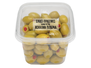 chef select Ελιές πράσινες γεμιστές με κόκκινη πιπεριά