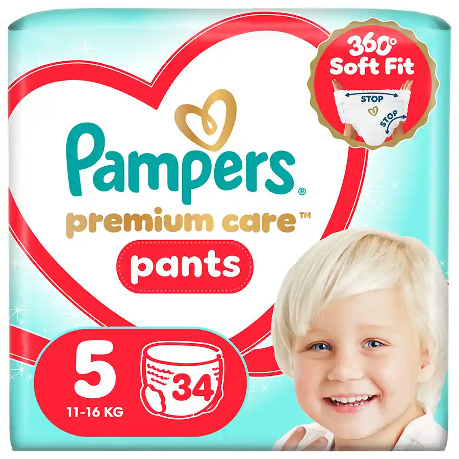 Pampers Premium Care Pants Πάνες  Βρακάκι Nο5 (11-16kg.) Jumbo Pack 34τεμ.