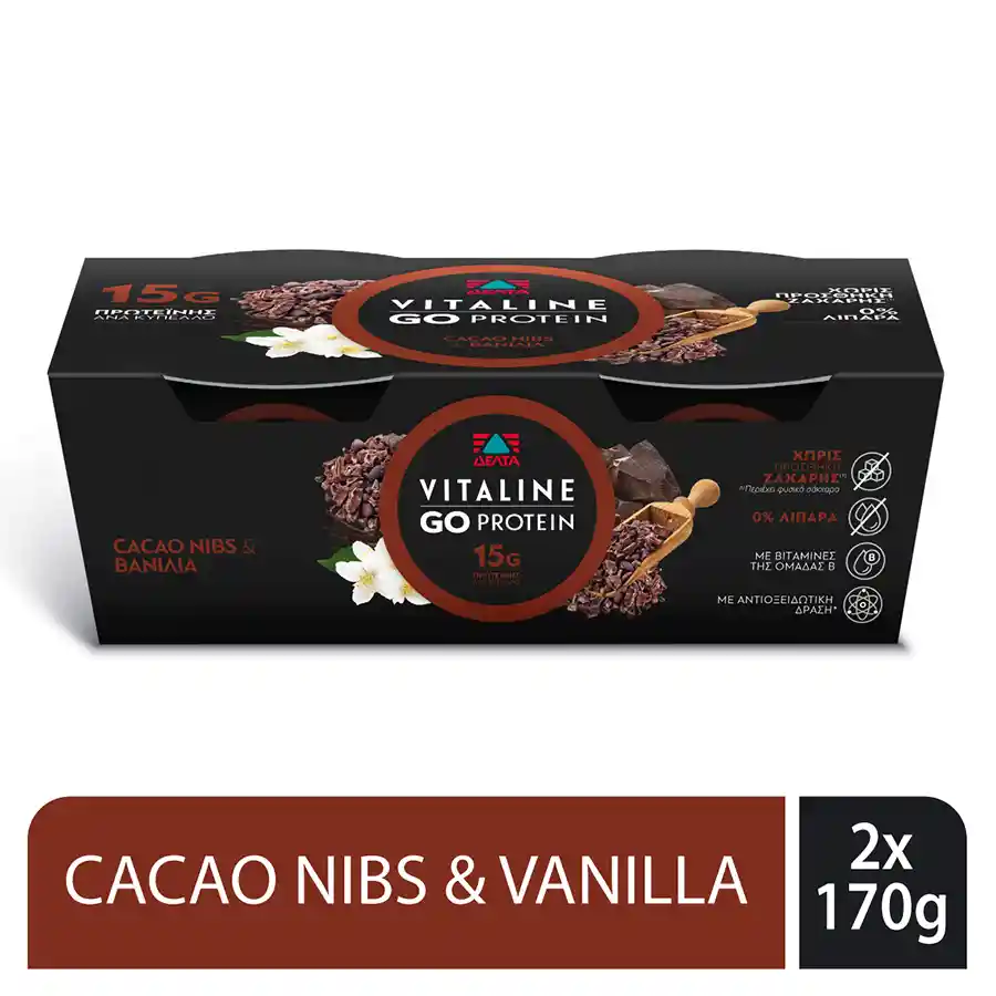Δέλτα Vitaline Go Protein Επιδόρπιο Με Βανίλια & Κακάο 2x170γρ.