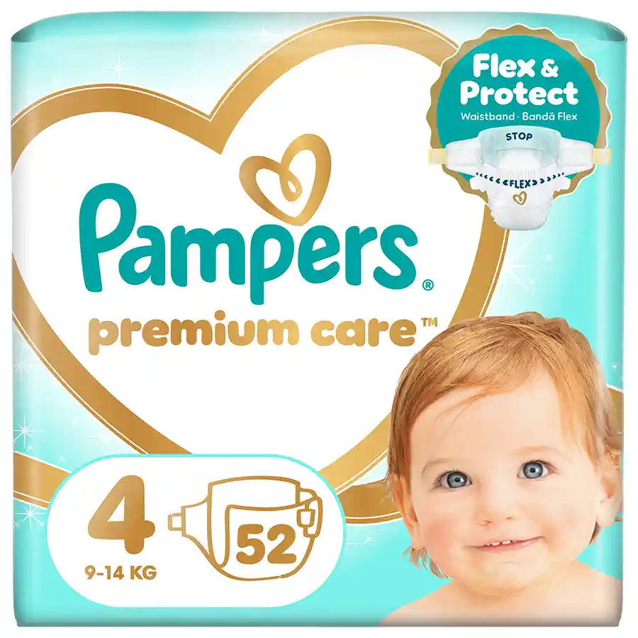 Pampers Premium Care Πάνες Νο4 (9-14kg.) Jumbo Pack 52τεμ.