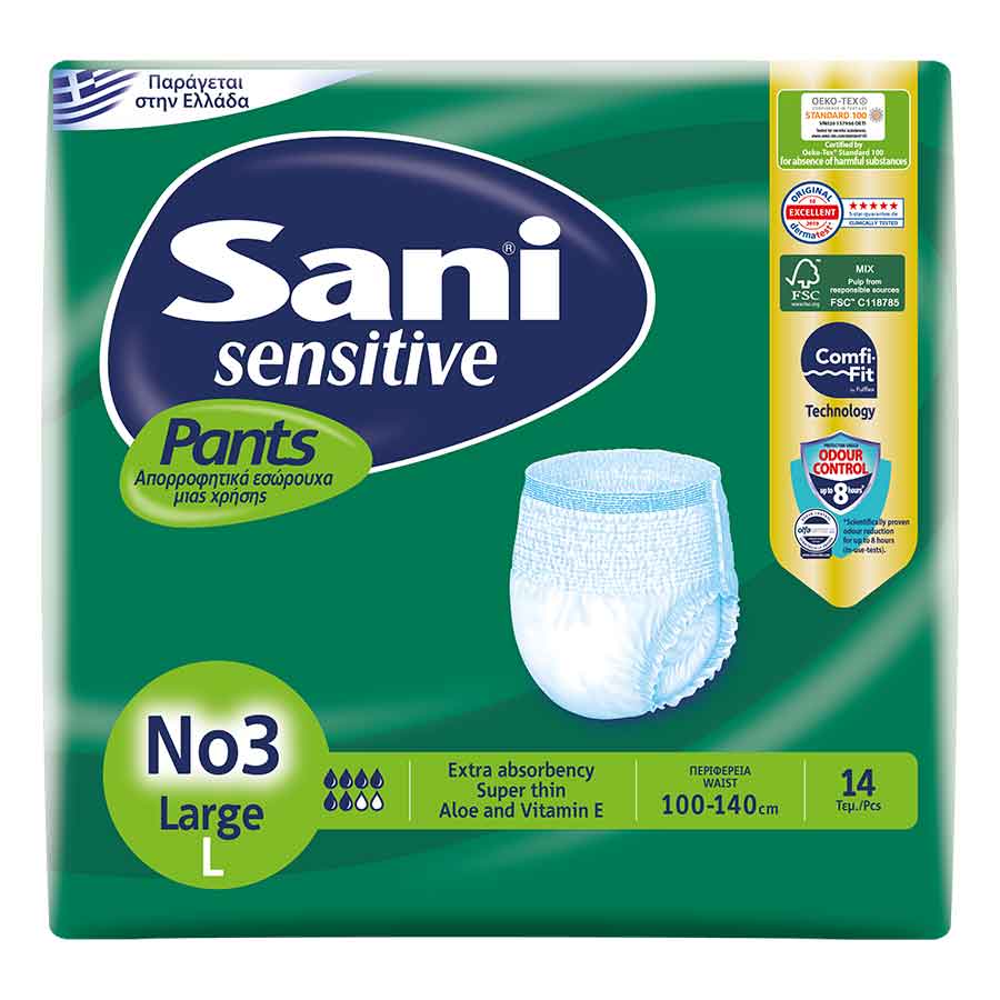 Sani Sensitive Εσώρουχα Ακράτειας Large Nο3 14τεμ.