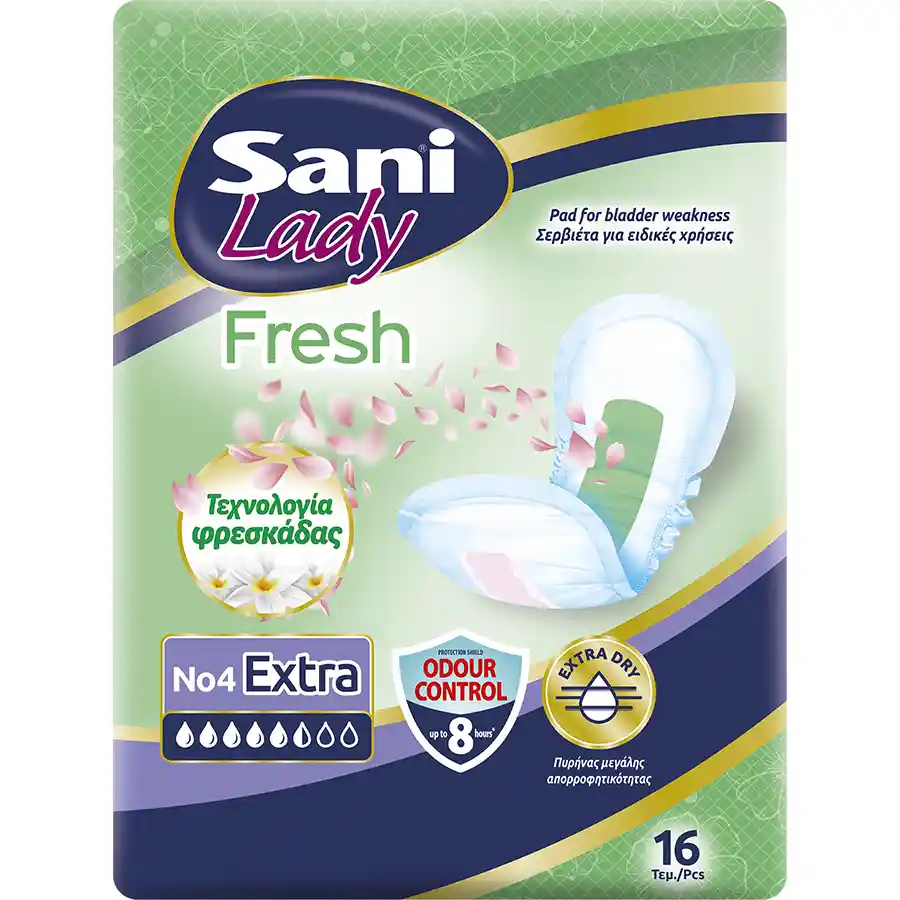 Sani Lady Fresh Σερβιέτες Ακράτειας Extra No4 16τεμ.