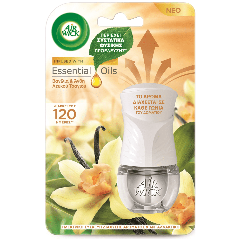 Airwick Essential Oils Ηλ/κή Συσκευή + Ανταλ/κό Βανίλια+Ορχιδέα 19ml