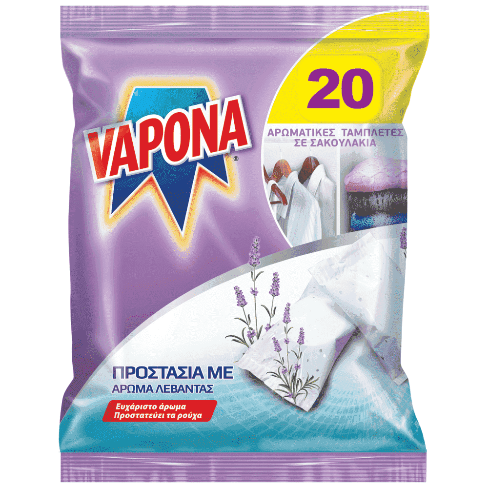 Vapona Σκοροκτόνες Ταμπλέτες Αρωματικές 20 τεμάχια