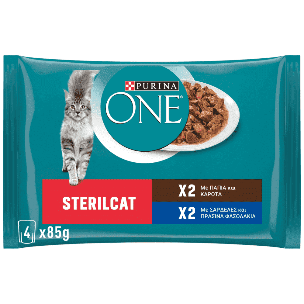 Purina One Φακελάκια Υγρή Τροφή Γάτας Πάπια 4x85gr