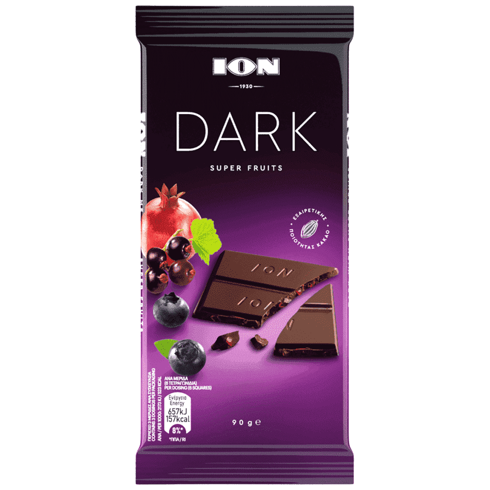 ΙΟΝ Σοκολάτα Dark Super Fruits 90gr