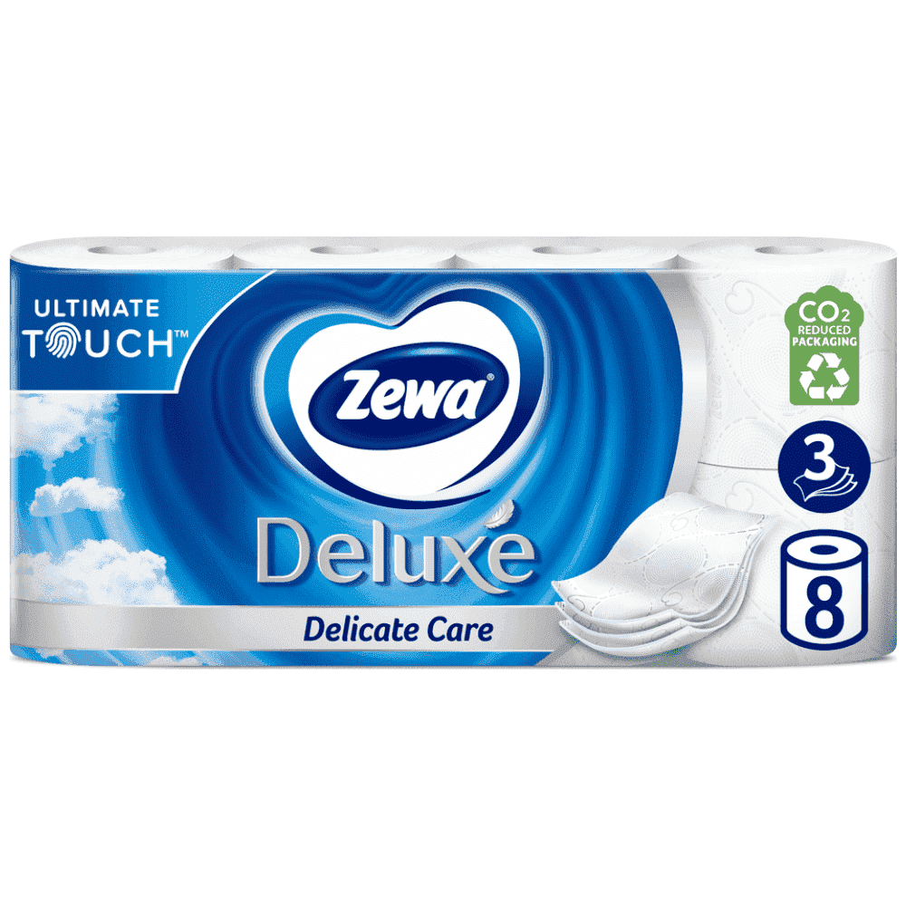 Zewa Deluxe Care Χαρτί Υγείας Delicate Care 3φύλλων 8άρι 0,704kg