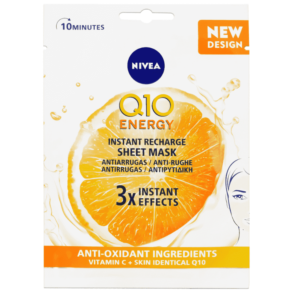 Nivea Q10 Energy Υφασμάτινη Μάσκα Αναπλήρωσης Ενέργειας 1 Τεμάχιο