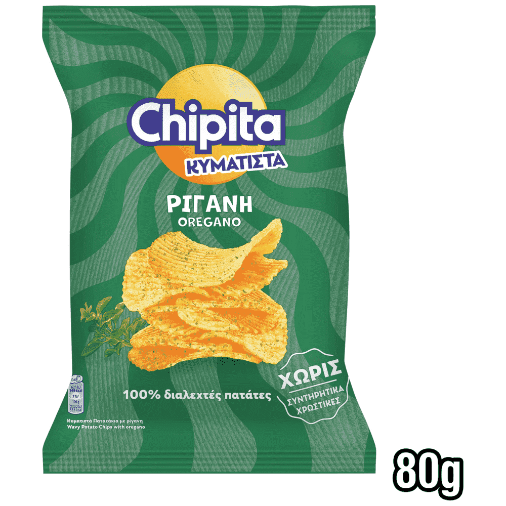 Chipita Κυματιστά Πατατάκια Ρίγανη 80gr