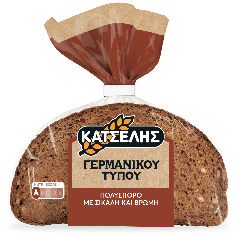 Κατσέλης Ψωμί Γερμανικό Πολύσπορο Σίκαλης & Βρώμης 500gr