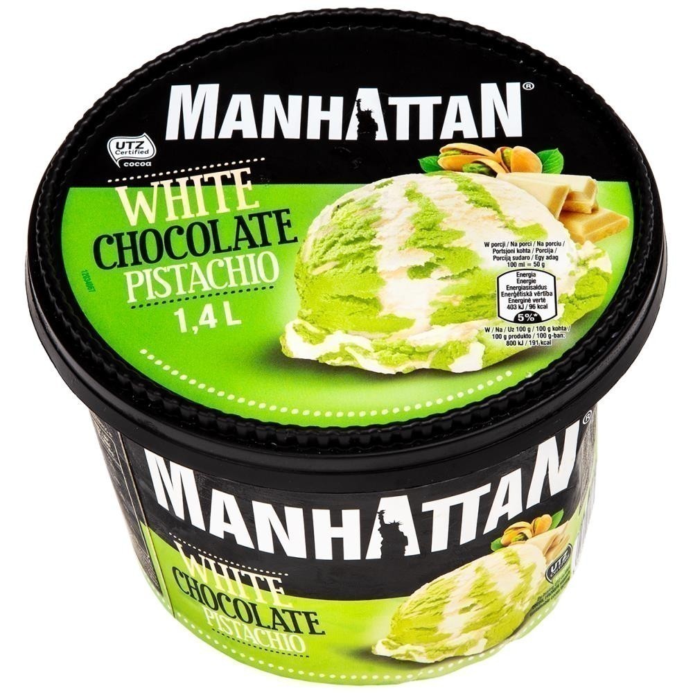 Manhattan Παγωτό Λευκή Σοκολάτα & Φιστίκι 700gr (1400ml)