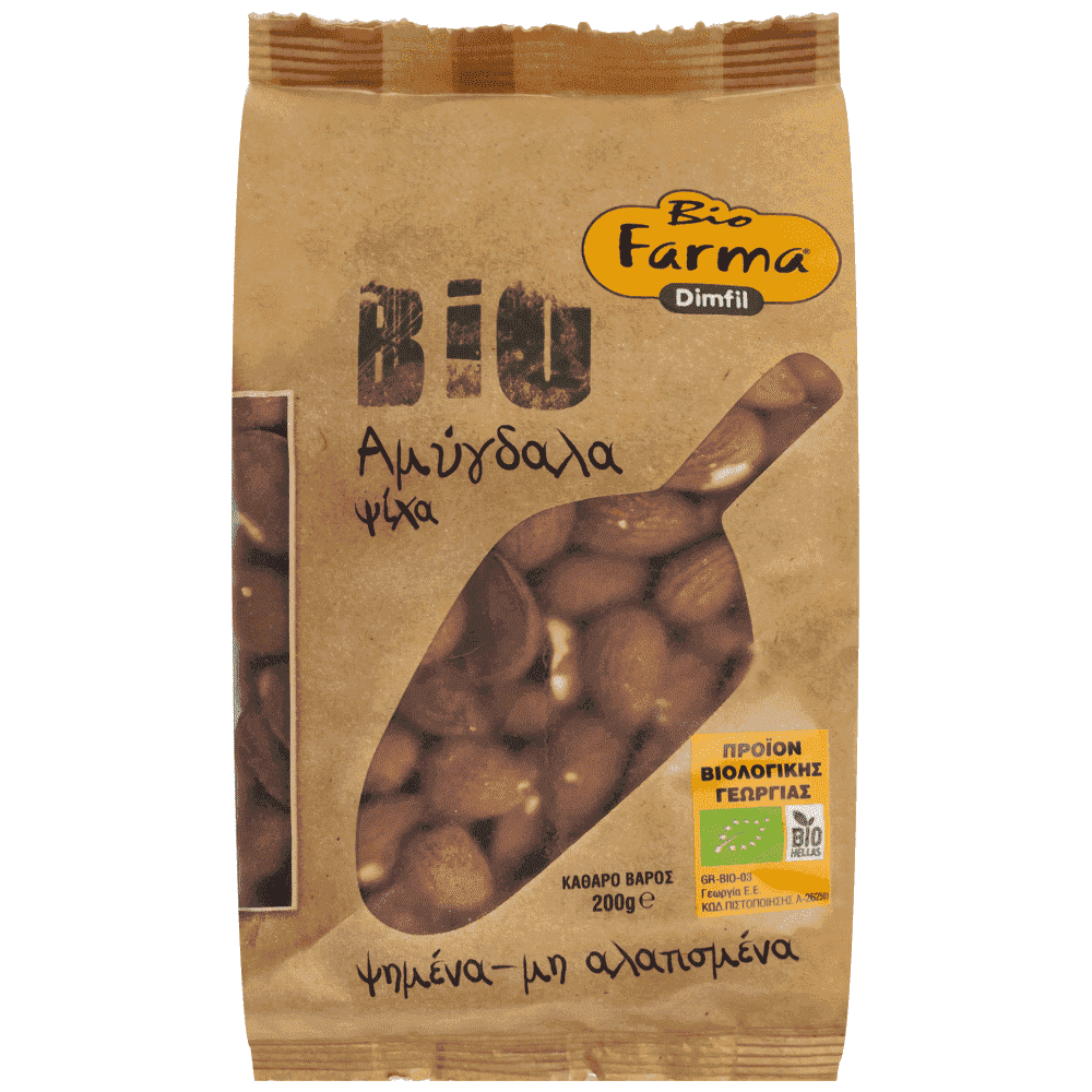 Bio Farma Αμύγδαλα Ψημένα Μη Αλατισμένα Bio 200gr