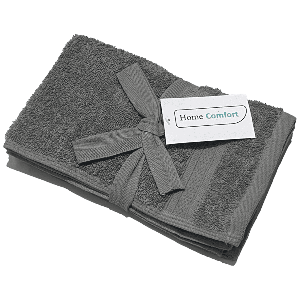 Home Comfort Πετσέτες Γκρι 30x50cm 100% Βαμβάκι Σετ 2
