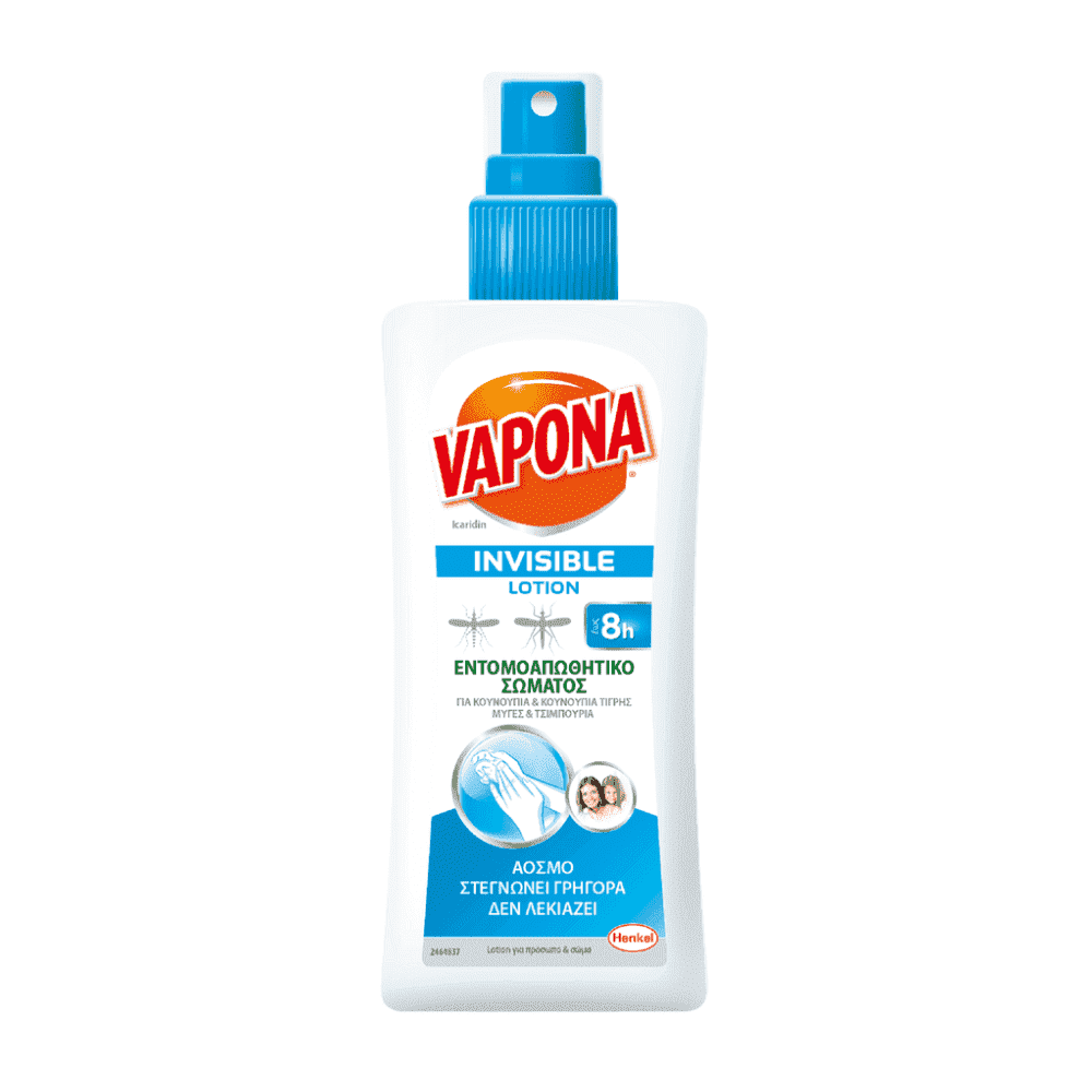Vapona Invisible Λοσιόν Εντομοαπωθητικό Σώματος 100ml