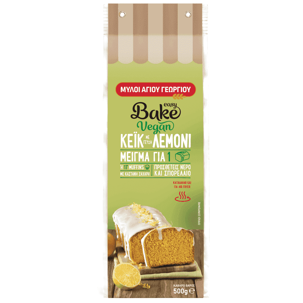 Easy Bake Μείγμα Για Κέικ Με Γεύση Λεμόνι Vegan 500gr
