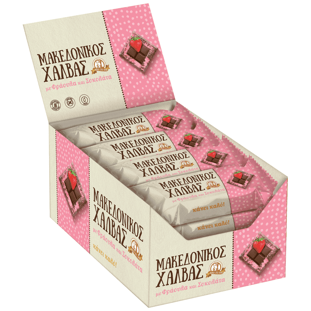 Μακεδονικός Χαλβάς Με Φράουλα & Σοκολάτα 40gr