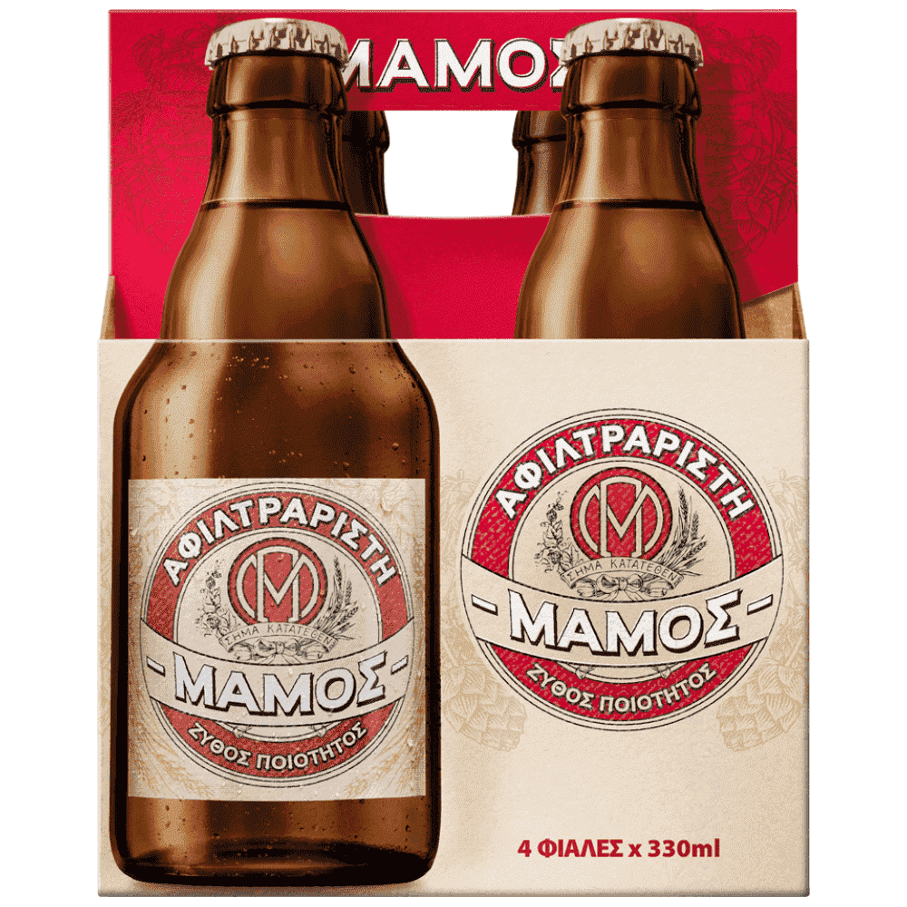 Μάμος Μπίρα Φιάλη Αφιλτράριστη 330ml 4τεμ