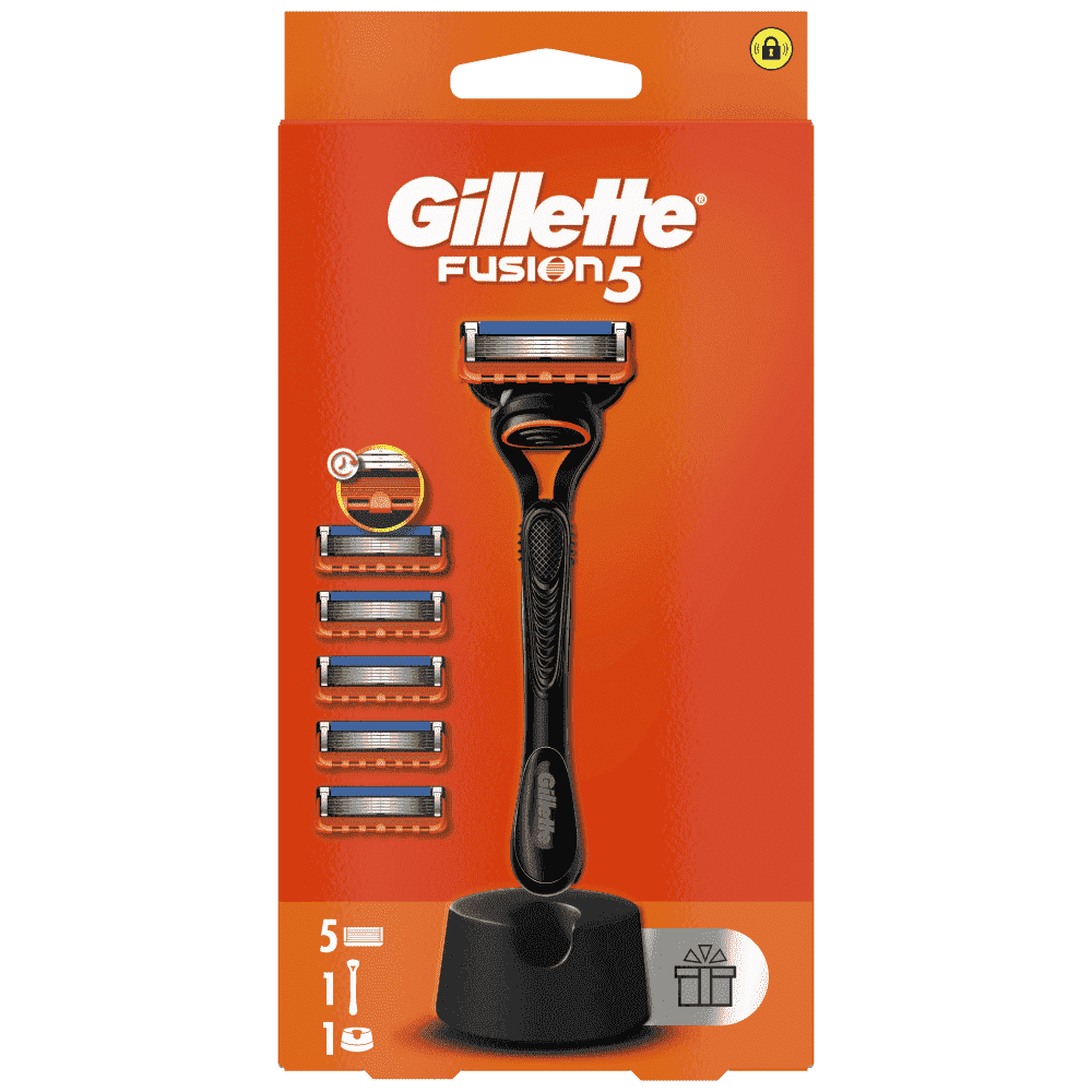 Gillette Fusion Δώρο 5 Ανταλλακτικά Λαβή Stand