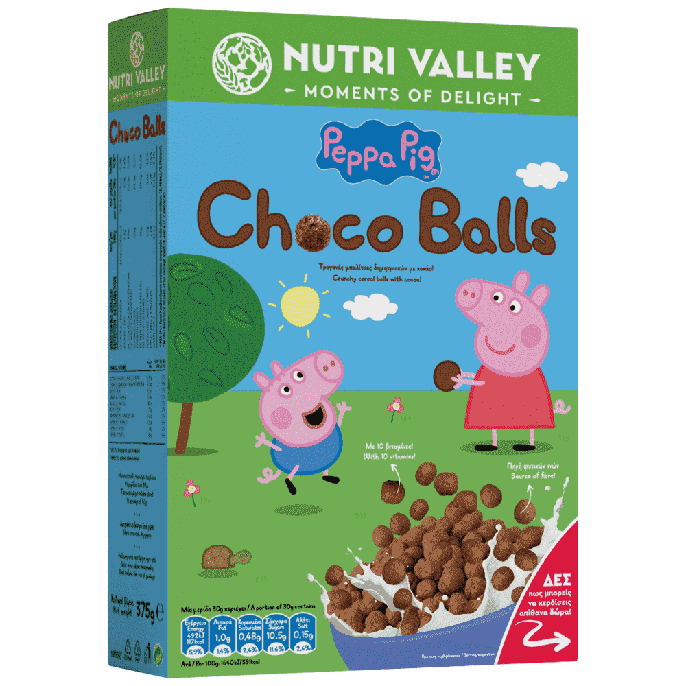 Nutri Valley Δημητριακά Peppa Pig Choco Balls 375gr