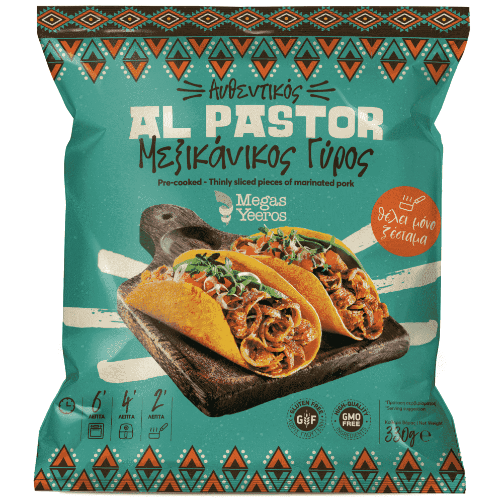 Megas Yeeros Al Pastor Μεξικάνικος Γύρος Χοιρινός Κατεψυγμένος 330gr