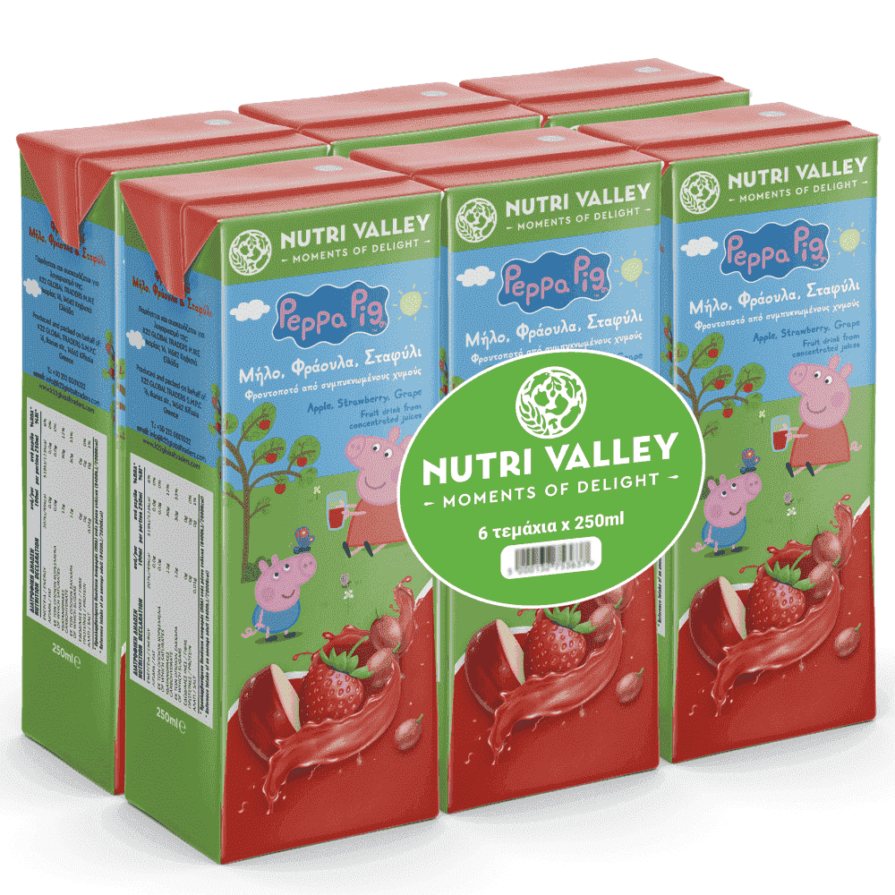 Nutri Valley Peppa Χυμός 3 Φρούτα 6x250ml