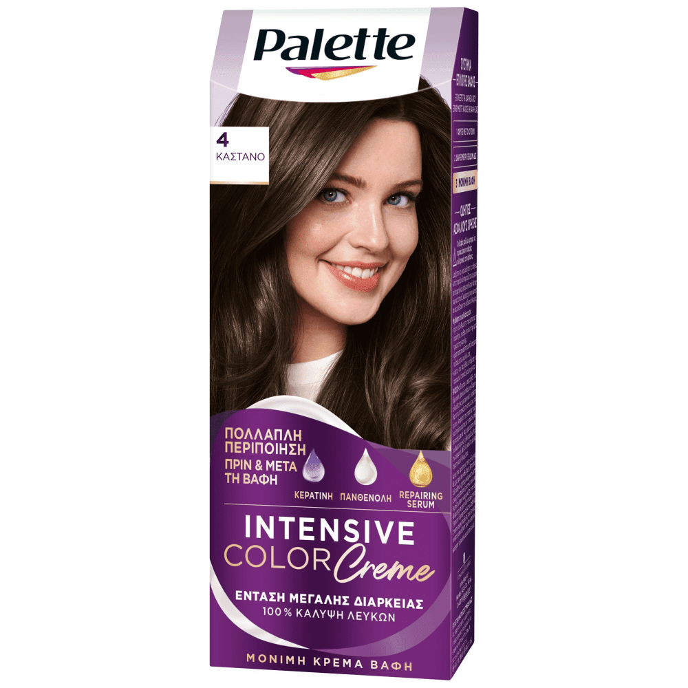 Palette Κρέμα Βαφή Μαλλιών Ν4 Καστανό