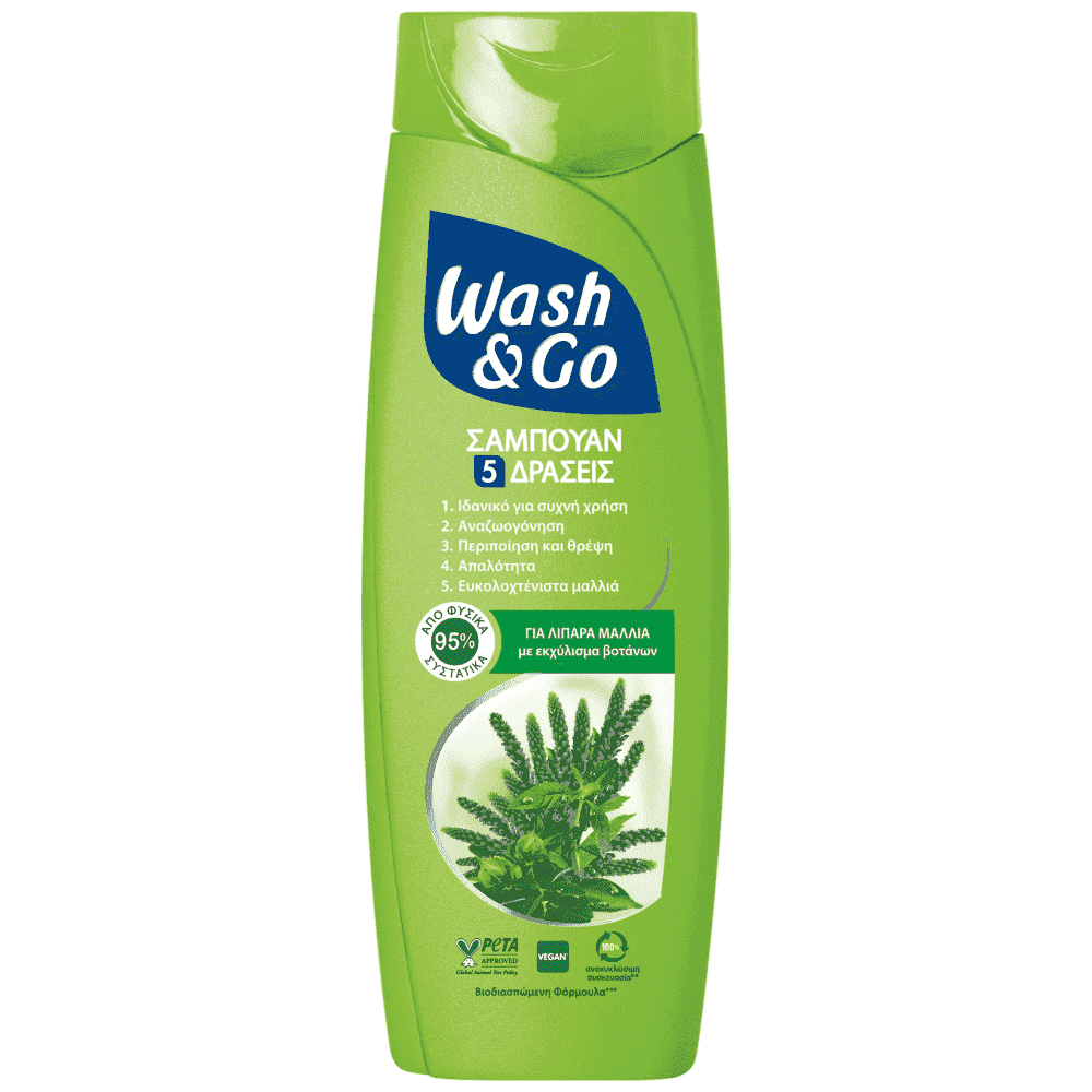 Wash & Go Σαμπούαν Για Λιπαρά Μαλλια 360ml