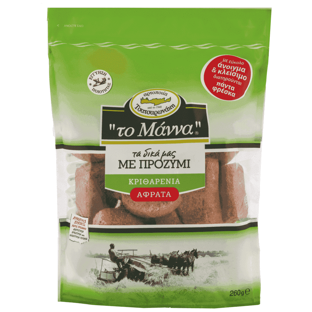 Το Mάννα Κριθαρένιο Παξιμάδι Με Προζύμι 260gr