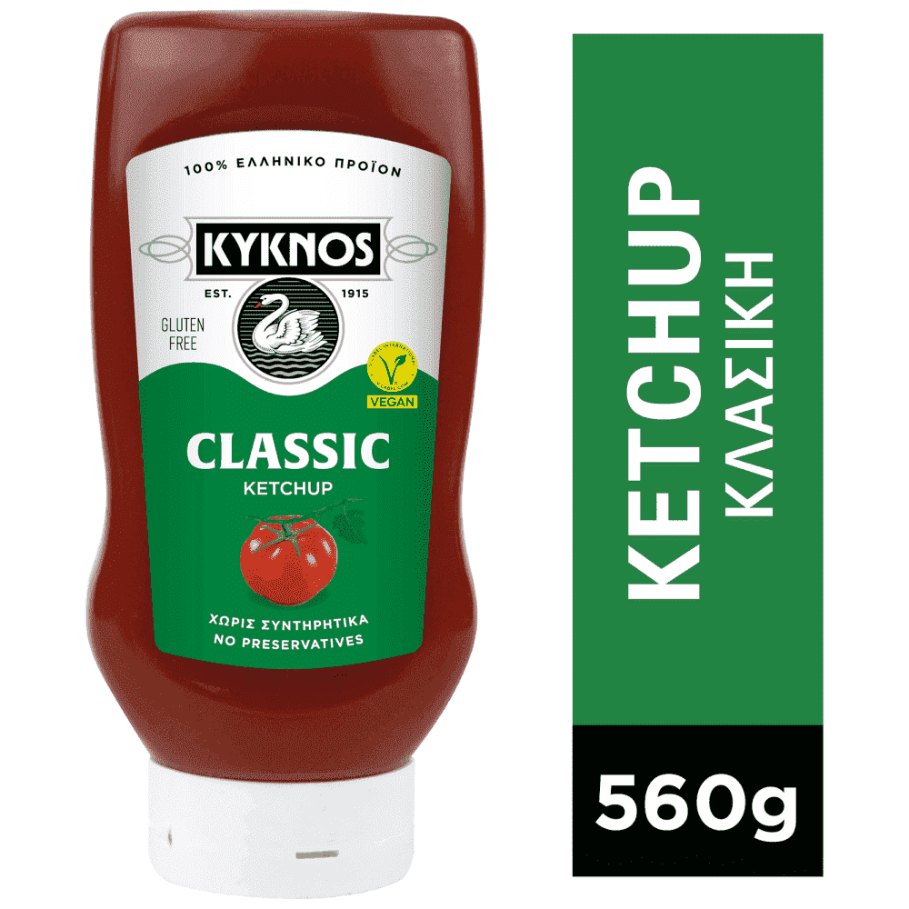 Kyknos Κέτσαπ Πλαστική Φιάλη Top Down 560gr
